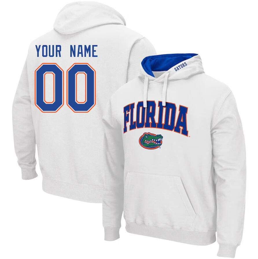 Custom Florida Gators Name And Number College Hoodie-White